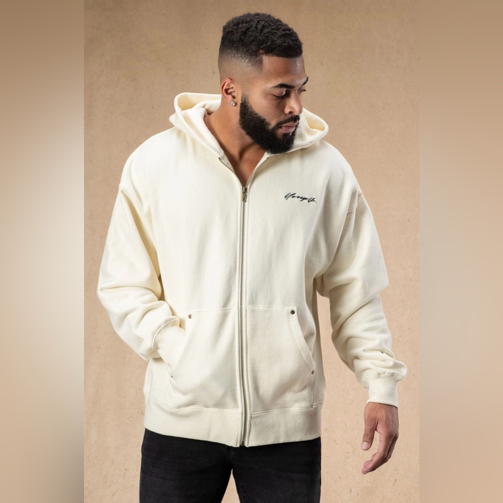546 Rivet Zipup Hoodies
Off-White / Medium YOUNGLA